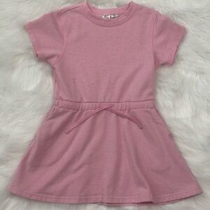 ZeroXposur Girls' Light Pink Short-Sleeve Knit Dress with Tie Waist